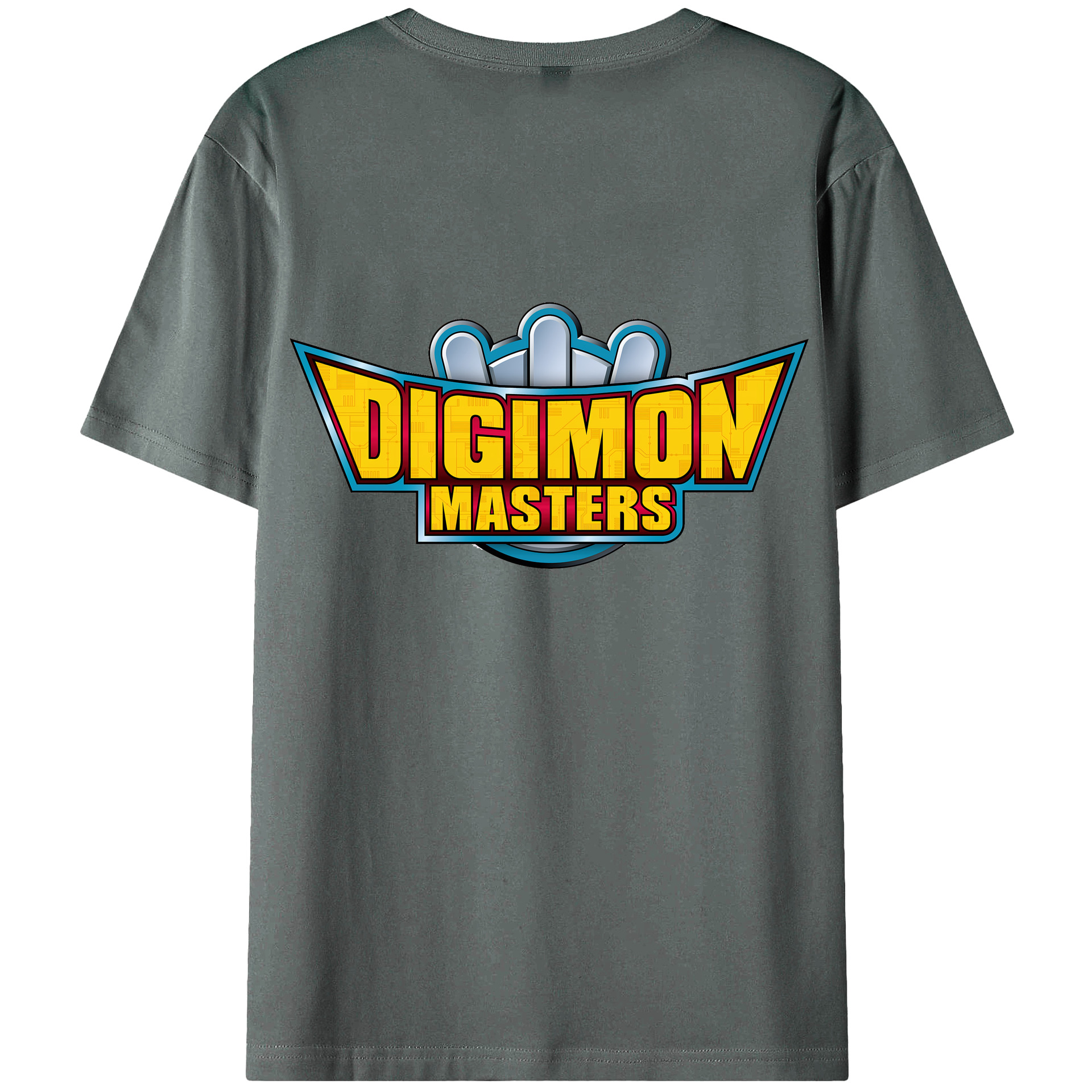 （画像用） Digimon デジタルモンスター/デジモン 綿100％ メンズ半袖Tシャツ（バックプリント） 通気性
